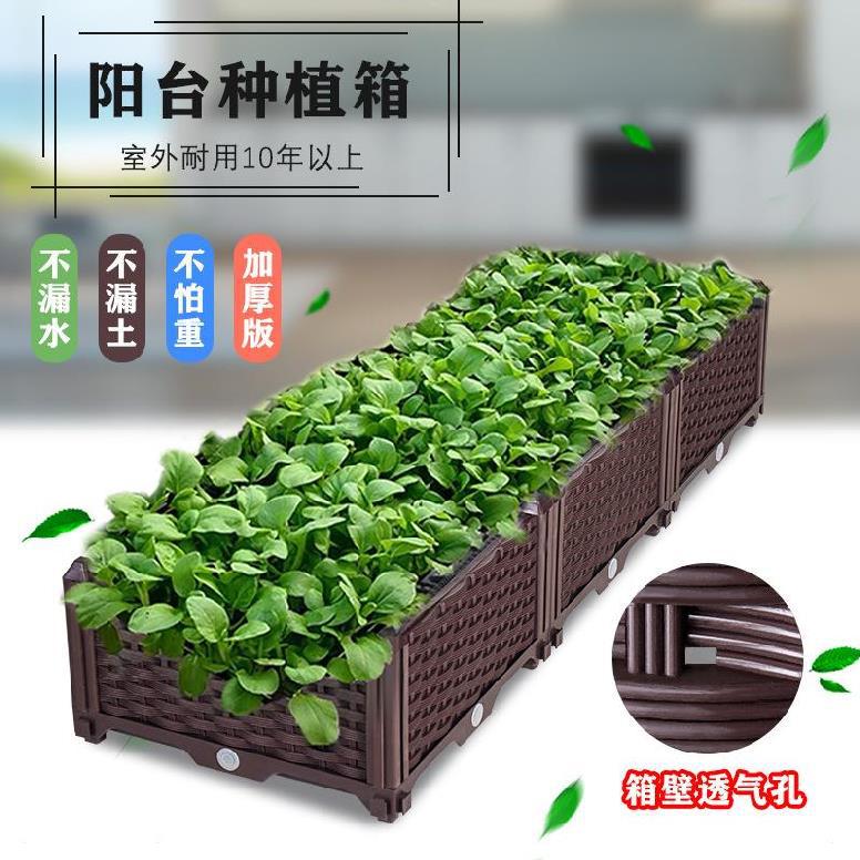 蔬菜种植箱花盆家用绿化塑料种植箱草莓家庭简易花箱带轮子阳台