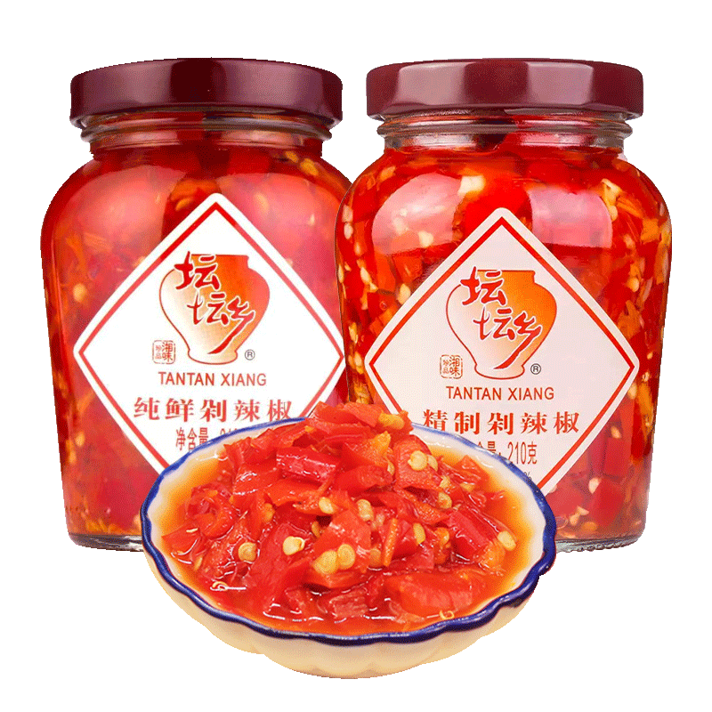坛坛乡剁椒酱湖南辣椒酱拌饭酱剁辣椒鱼头豉香蒜蓉朝天椒下饭菜