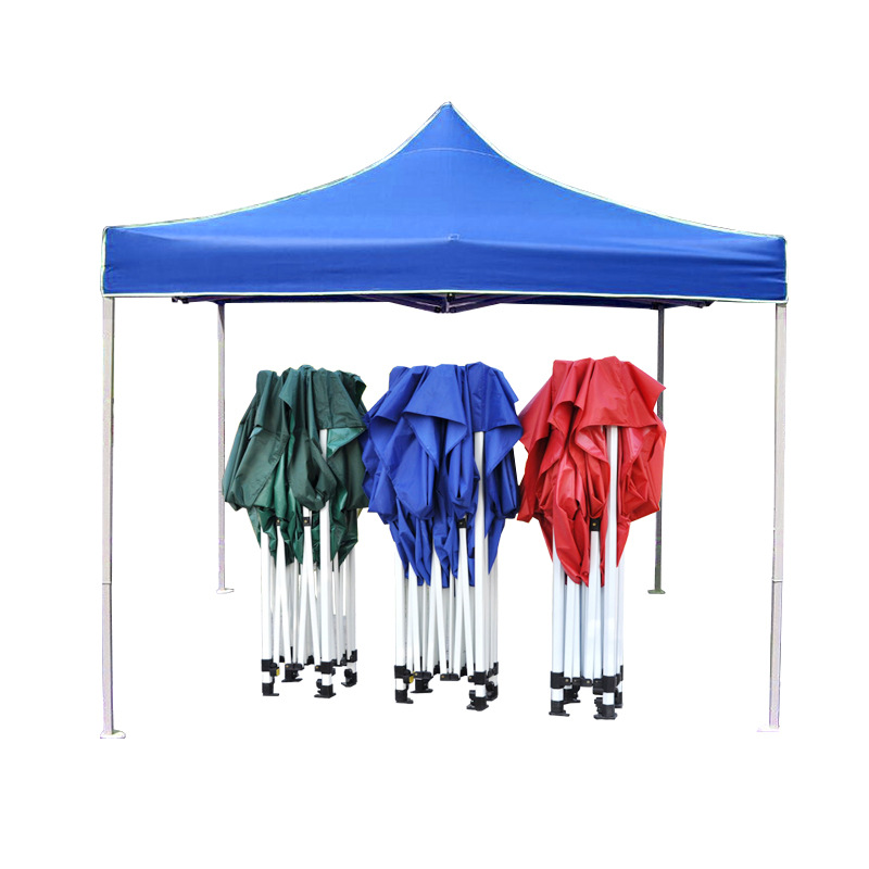 Black Frame Blue and White Frame Outdoor Folding Printing Sky Blue Epidemic Prevention Tent Iron Frame Tent Stall