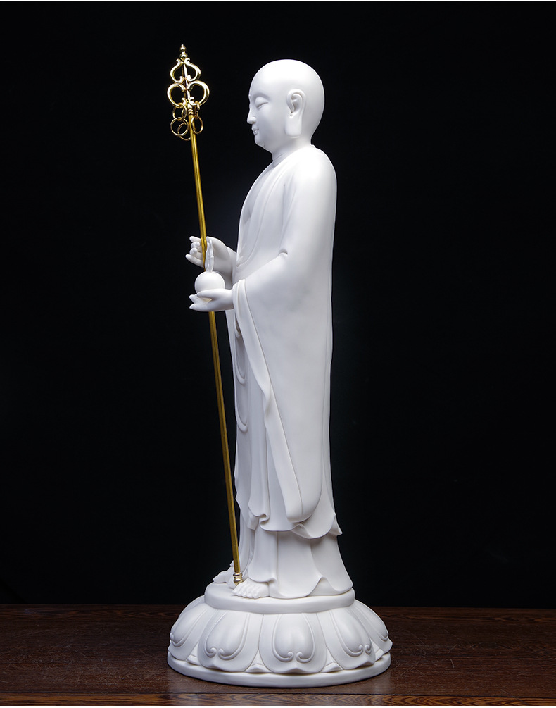 德化白瓷地藏王菩萨佛像居家供奉陶瓷摆件地藏菩萨像工艺品批发