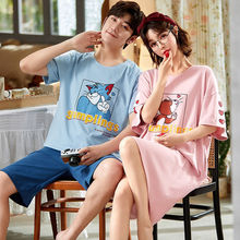 情侣睡衣短袖短裤韩版学生女夏季新款棉质男士家居服两件套套装