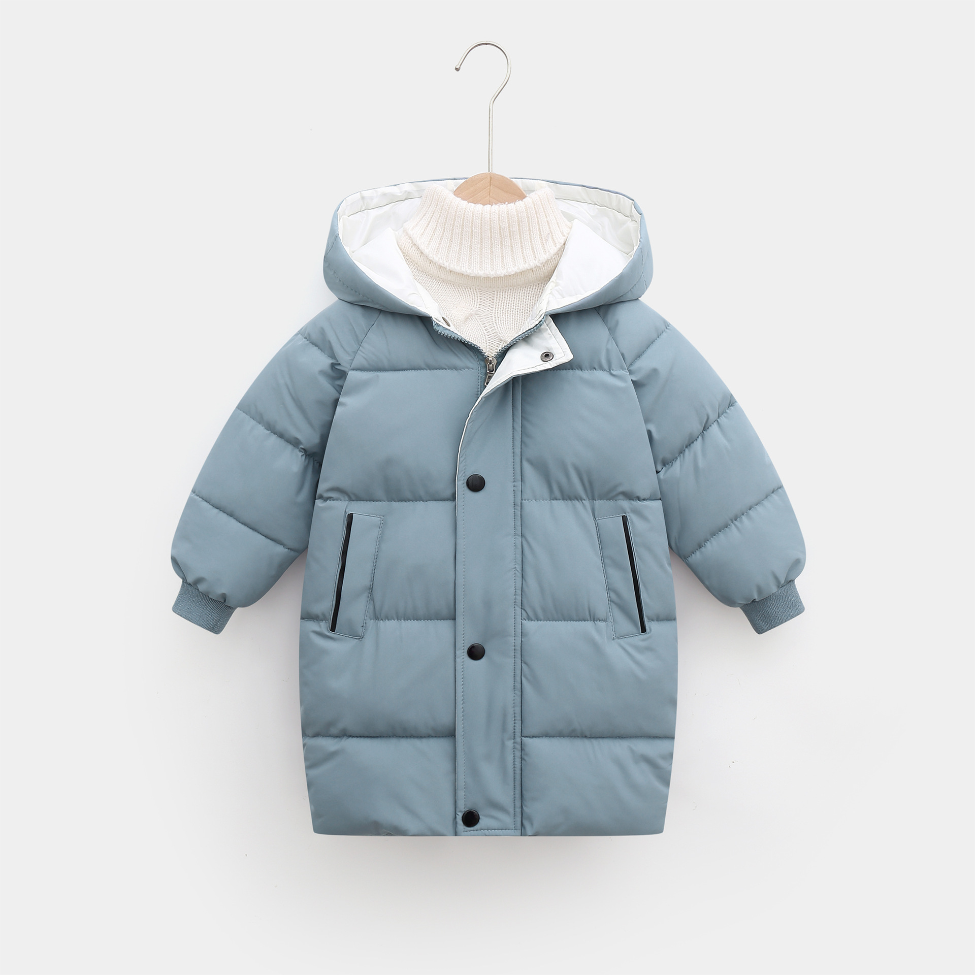 2023 New Children's down and Wadded Jacket Boys' Mid-Length Girls' Winter Clothing Korean Style Cotton-Padded Clothes Baby Thickened Wholesale