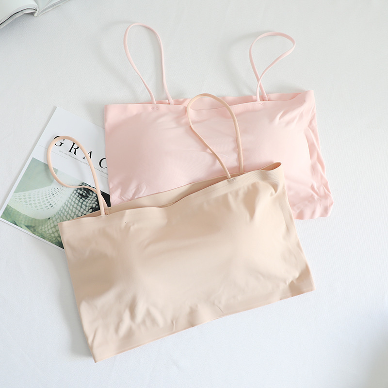 Ice Silk Thin Tube Top One-Word Bimei Back Underwear Tube Top Student High School Girl Camisole Women's Underwear