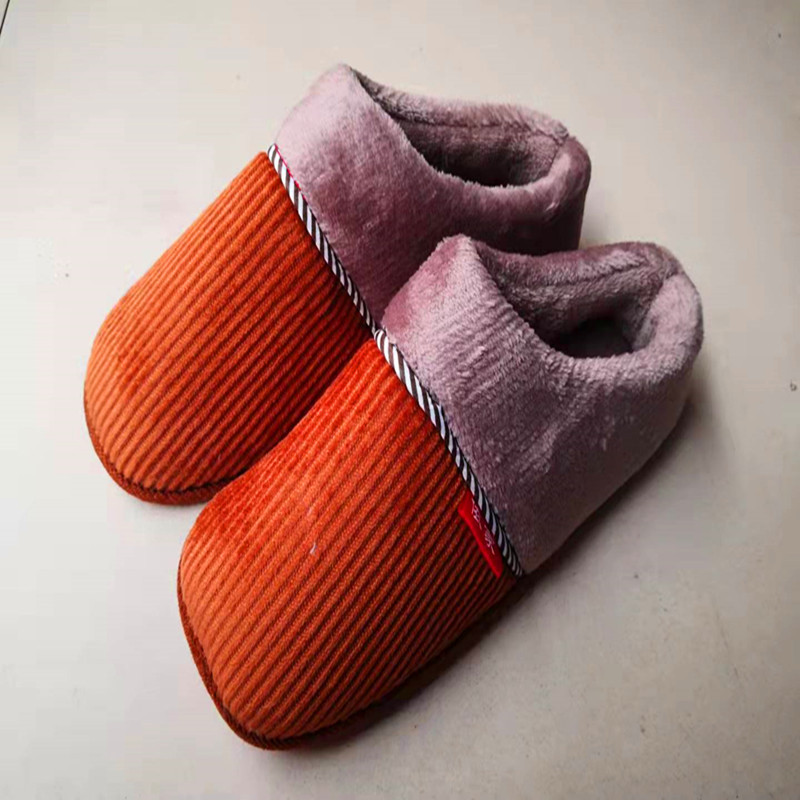 现货批发秋冬季居家室内情侣包根灯芯绒布 半成品拖鞋帮 透气保暖