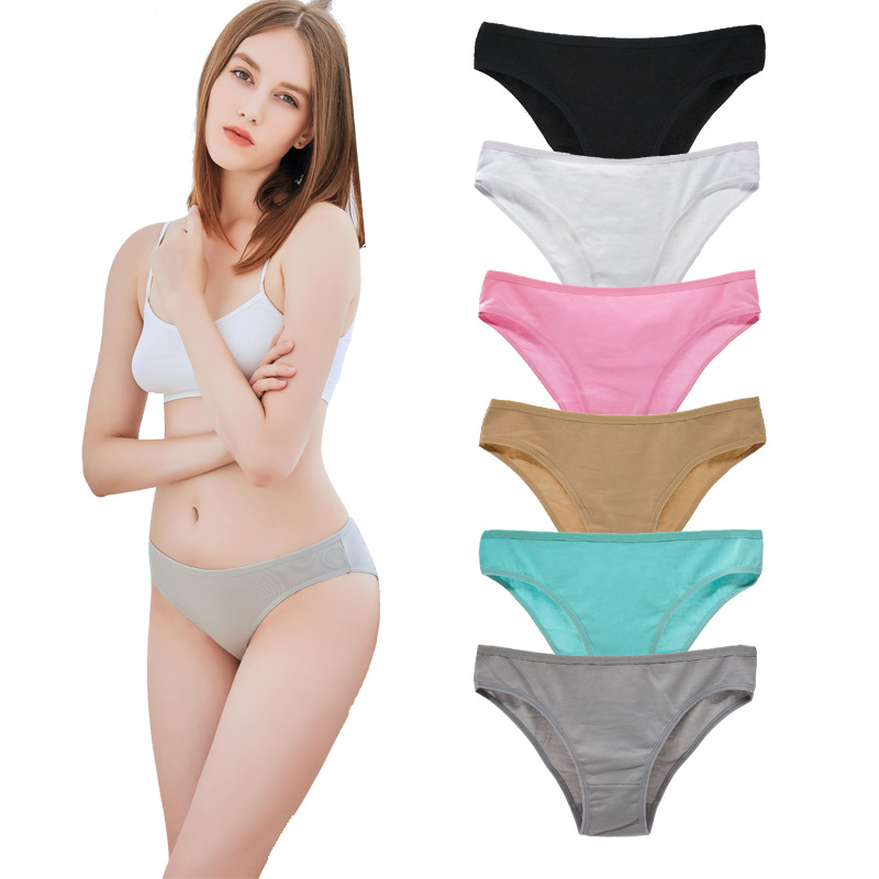 Factory Supply Cotton Women‘s Underwear Cross-Border E-Commerce Women‘s Underwear Yunmengni Solid Color Women‘s Briefs Wholesale