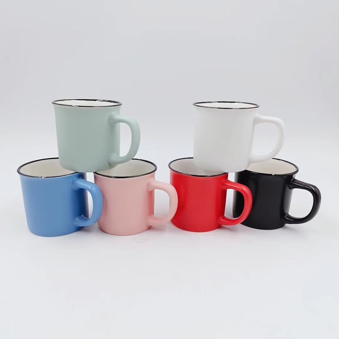 *新款1032* 8*8cm 250ml *仿搪瓷杯陶瓷杯咖啡杯多色马克杯