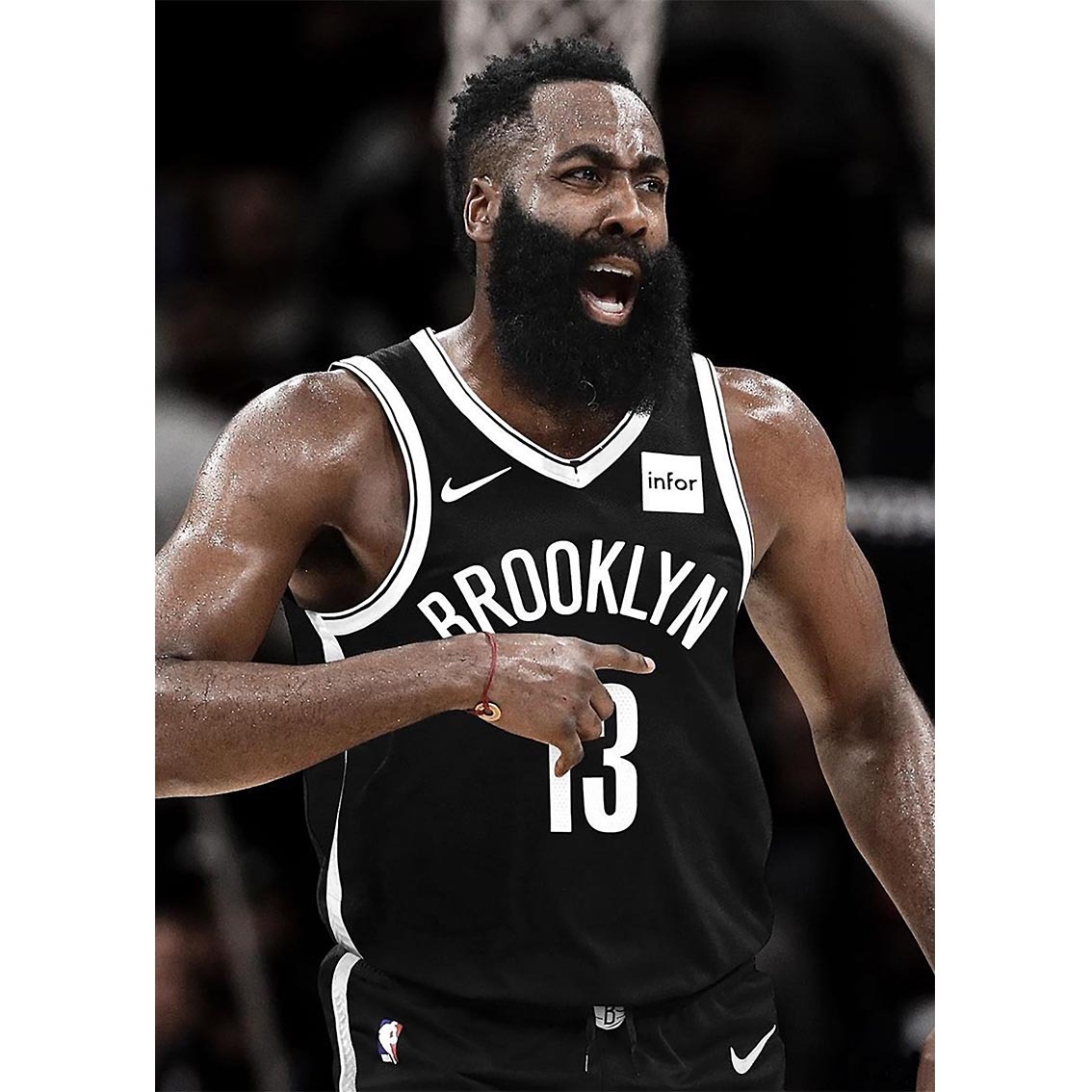 篮网海报nba篮球明星欧文哈登杜兰特墙贴卧室宿舍贴纸全家福