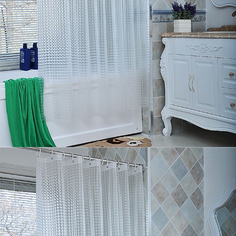 折叠浴帘卫生间套装免打孔防水加厚浴室隔断帘防水帘子遮光猫眼石