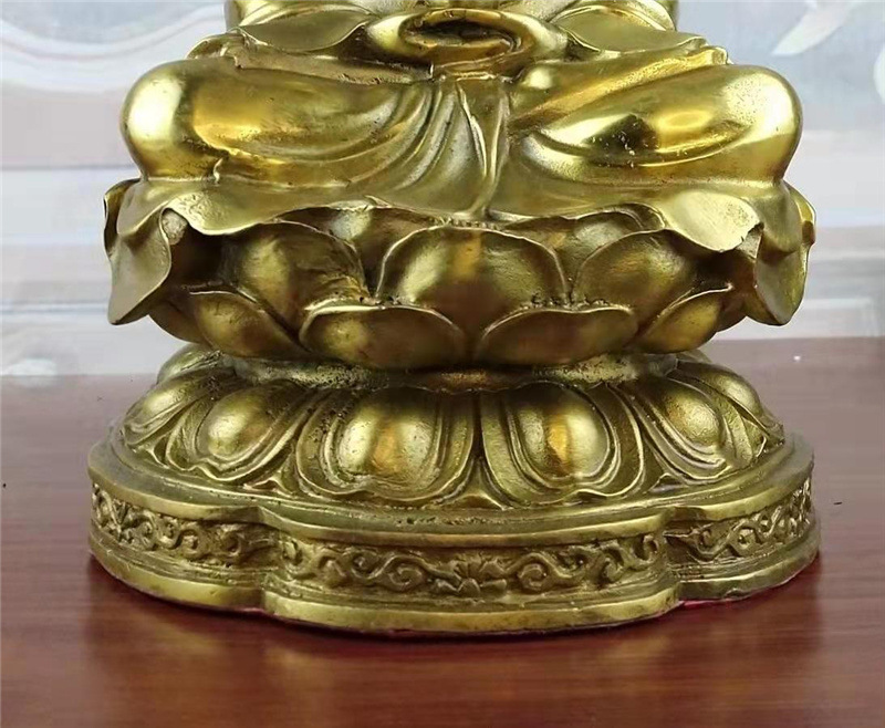 黄铜释迦摩尼佛像 黄铜释迦牟尼佛如来佛汉传佛祖摆件供奉家居