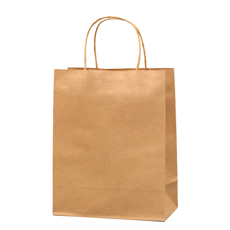 工厂直销现货加厚牛皮纸袋奶茶打包袋外卖手提纸袋白牛皮纸袋批发