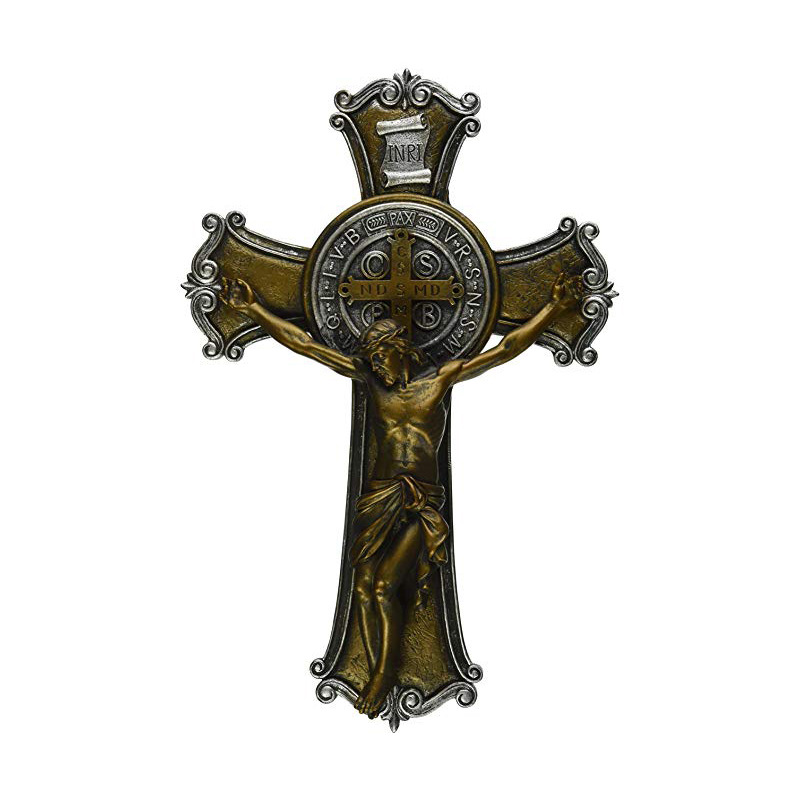 北欧风创意耶稣十字架树脂礼品手工艺品制作墙面挂饰摆件厂家定制
