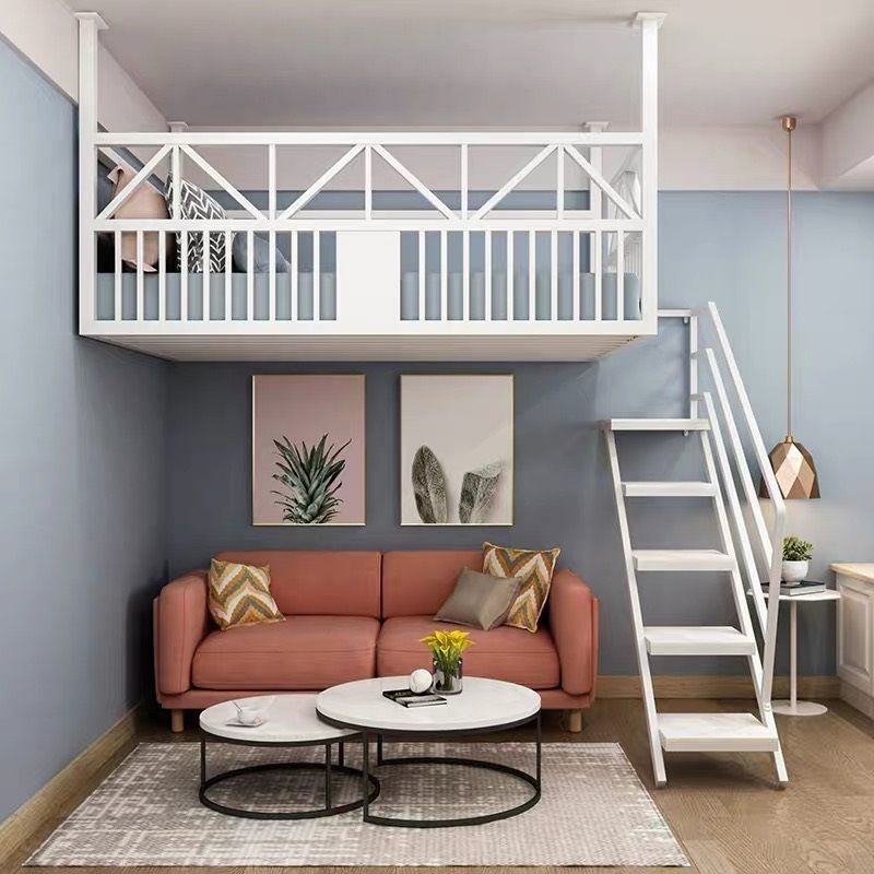 悬浮床现代简约阁楼小户型省空间悬挂式高架床吊床挂壁卧室吊顶
