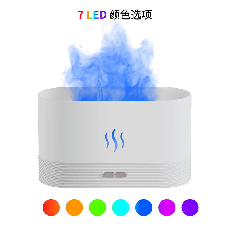 Creative Simulation Flame Aroma Diffuser Home Mini Smart Essential Oil Desktop Mute Ultrasonic Flame Humidifier