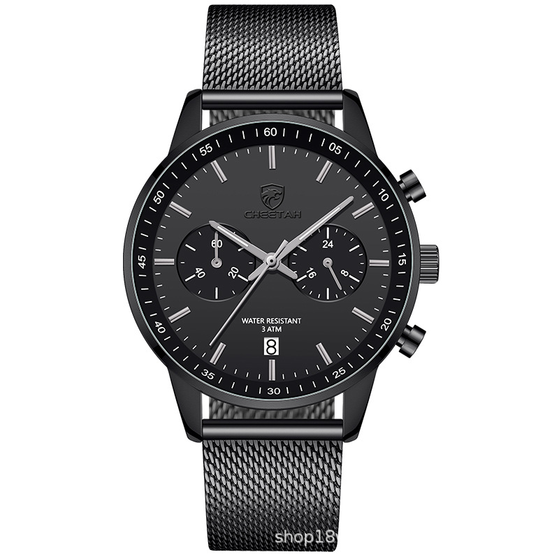 cheetah 全网热销休闲男士手表网带小针运行石英手表四色可选1608