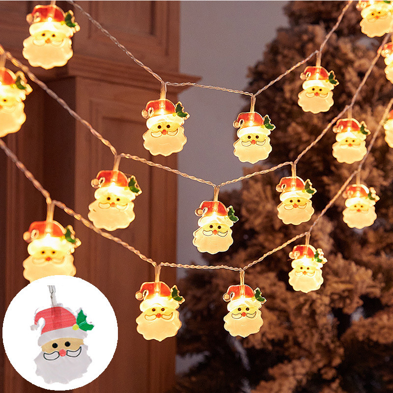 圣诞节圣诞老人雪人圣诞树庭院节日装饰彩灯派对装饰品LED闪灯串