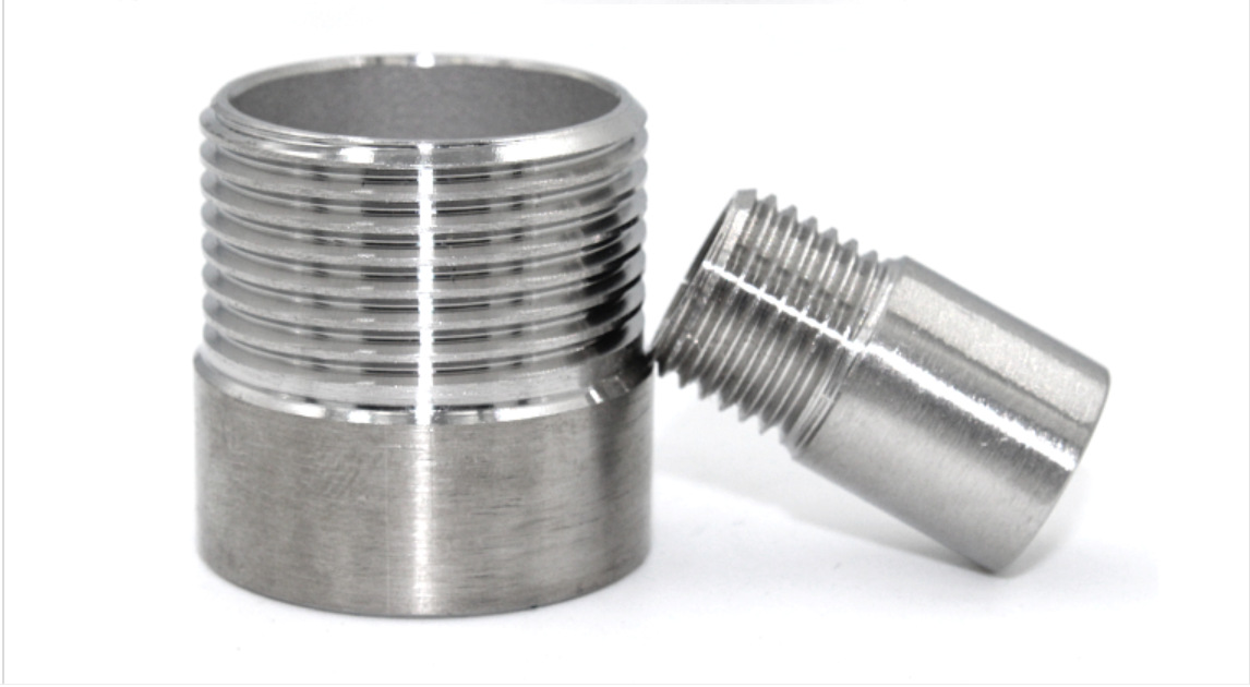 304不锈钢管单头外丝通丝直接外螺纹水管直通无缝数控接头4分6分