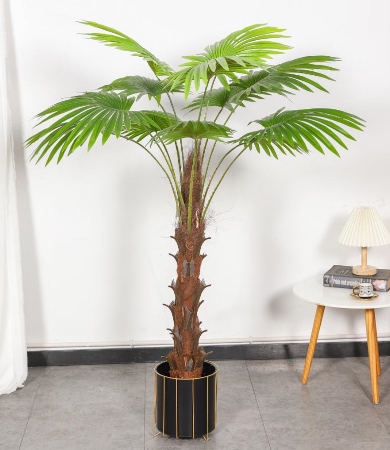 Nordic Large High Imitation Tree Chinese Fan Palm Plant Landscaping Indoor Living Room Emulational Greenery Bonsai Fake Trees Decorative Ornaments