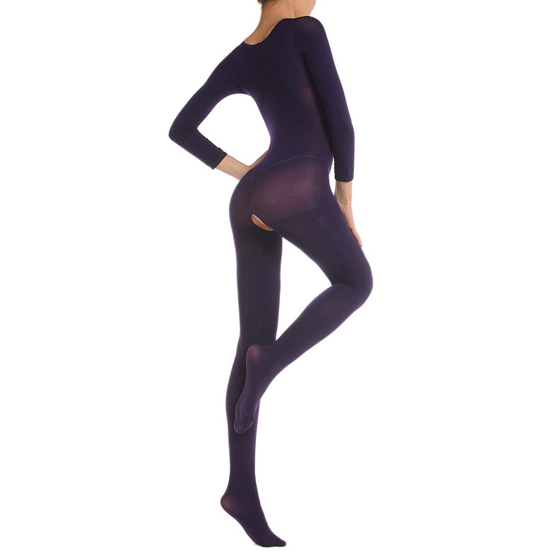 叶子媚情趣内衣舞蹈打底衣连体丝袜天鹅绒加厚肉色长袖开裆连身袜