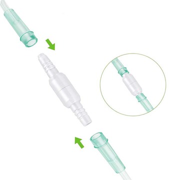 鼻氧管旋转连接器 氧气管转接头 氧气制氧配件制氧机吸氧转换接头