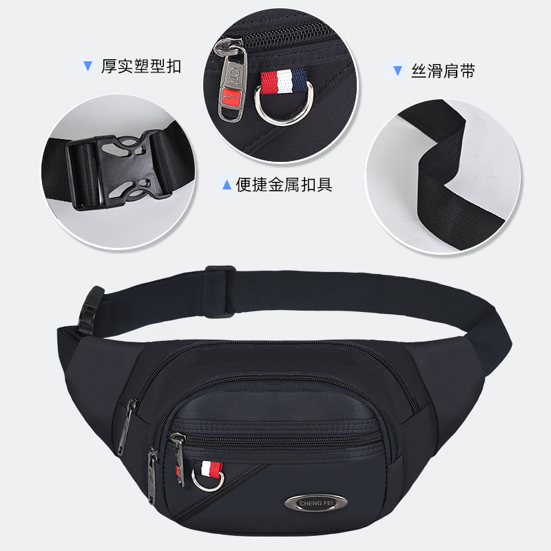 Shoulder Bag Cross-Border New Arrival Business Fashion Men's Belt Bag Large Capacity Multi-Layer Oxford Cloth Convenient Outdoor Sports Chest Bag