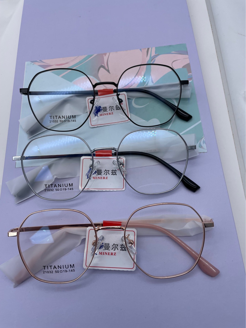 三木夏蒙金属复古多边形纯钛近视大框眼镜架眼镜框超轻纯钛