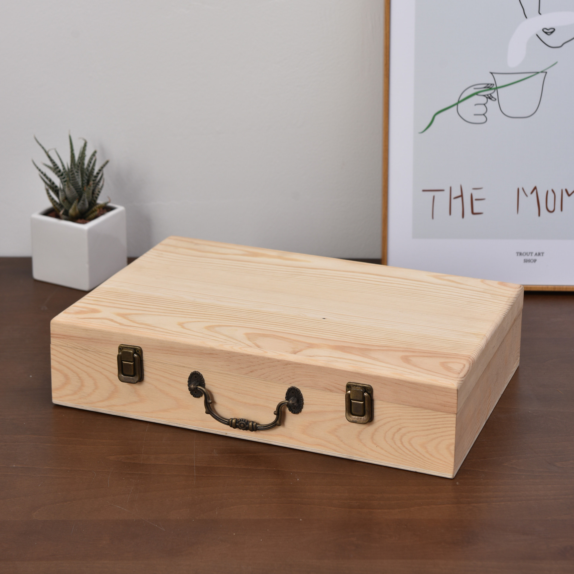 实木包装盒 字画木盒笔墨纸砚收藏礼盒 收纳盒展示盒定制翻盖木盒