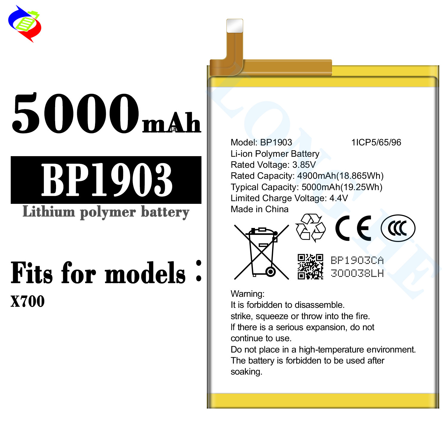 适用于Omix手机电池X700大容量内置耐用充电板BP1903工厂批发外贸