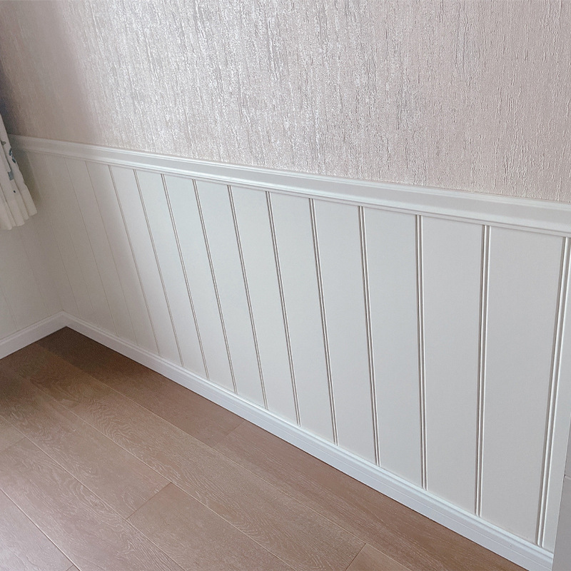 批发幼儿园护墙板白色pvc欧式墙裙木塑墙围防水防潮生态木集成装