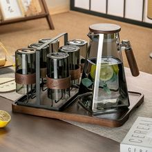 中式耐高温玻璃水杯套装家用茶杯全套一整套家庭装喝水杯客厅待客