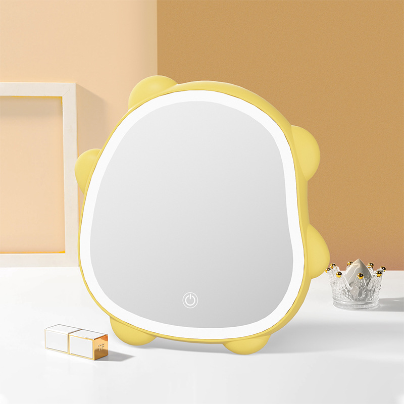 Lazy Bear Mirror Ing Style Makeup Mirror Household Desk Dressing Mirror Dormitory with Light Makeup Led Light Girl Cosmetic Mirror