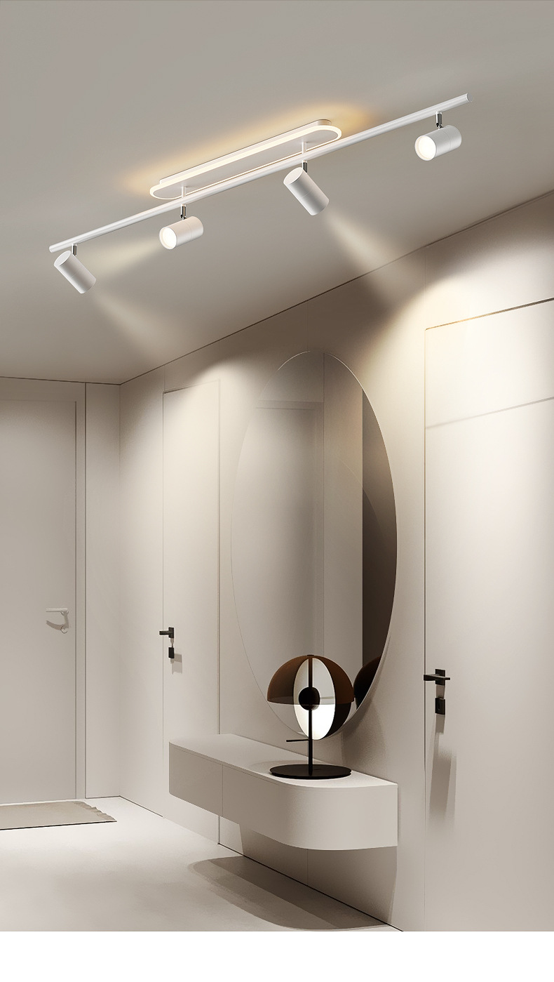 轨道灯射灯 led天花灯家用无主灯照明客厅衣帽间吸顶明装小射灯