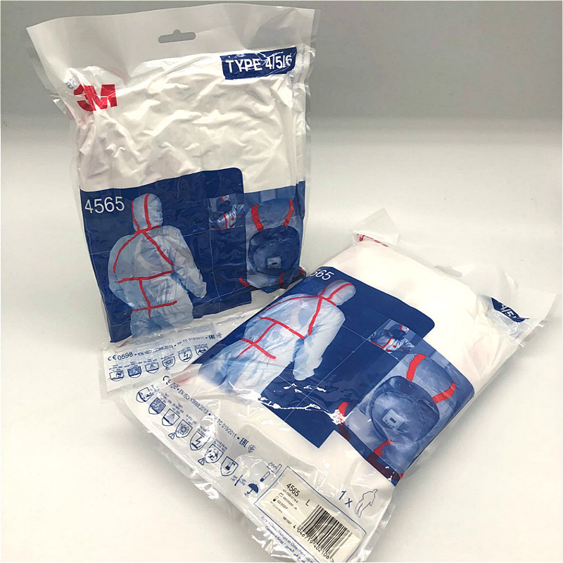 3m 4565白色带帽红色胶条连体防护服防液体防飞溅唾沫隔离服-阿里巴巴