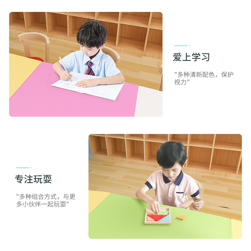 Children's Solid Wood Art Table Painting Table Primary School Students School Desk and Chair Training Table Combination Tutorial Class Children Drawing Book Library