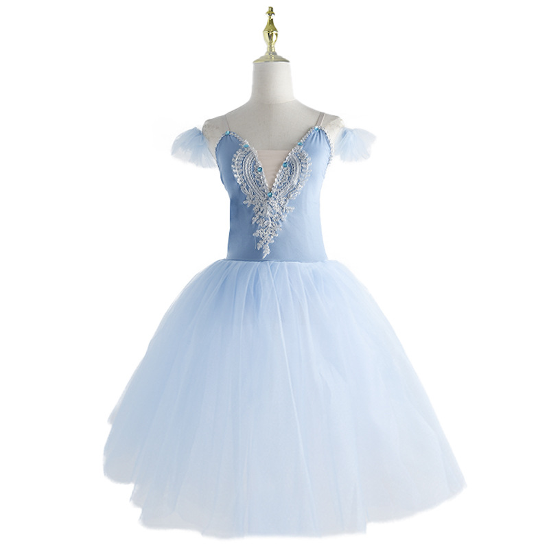 Children's Dance puffy gauze skirt girl's Little Swan strap dance skirt colorfast light ballet performance clothing image