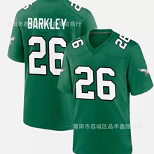 新版NFL老鹰队 Eagles 男复古绿 26号 Barkley 橄榄球球衣