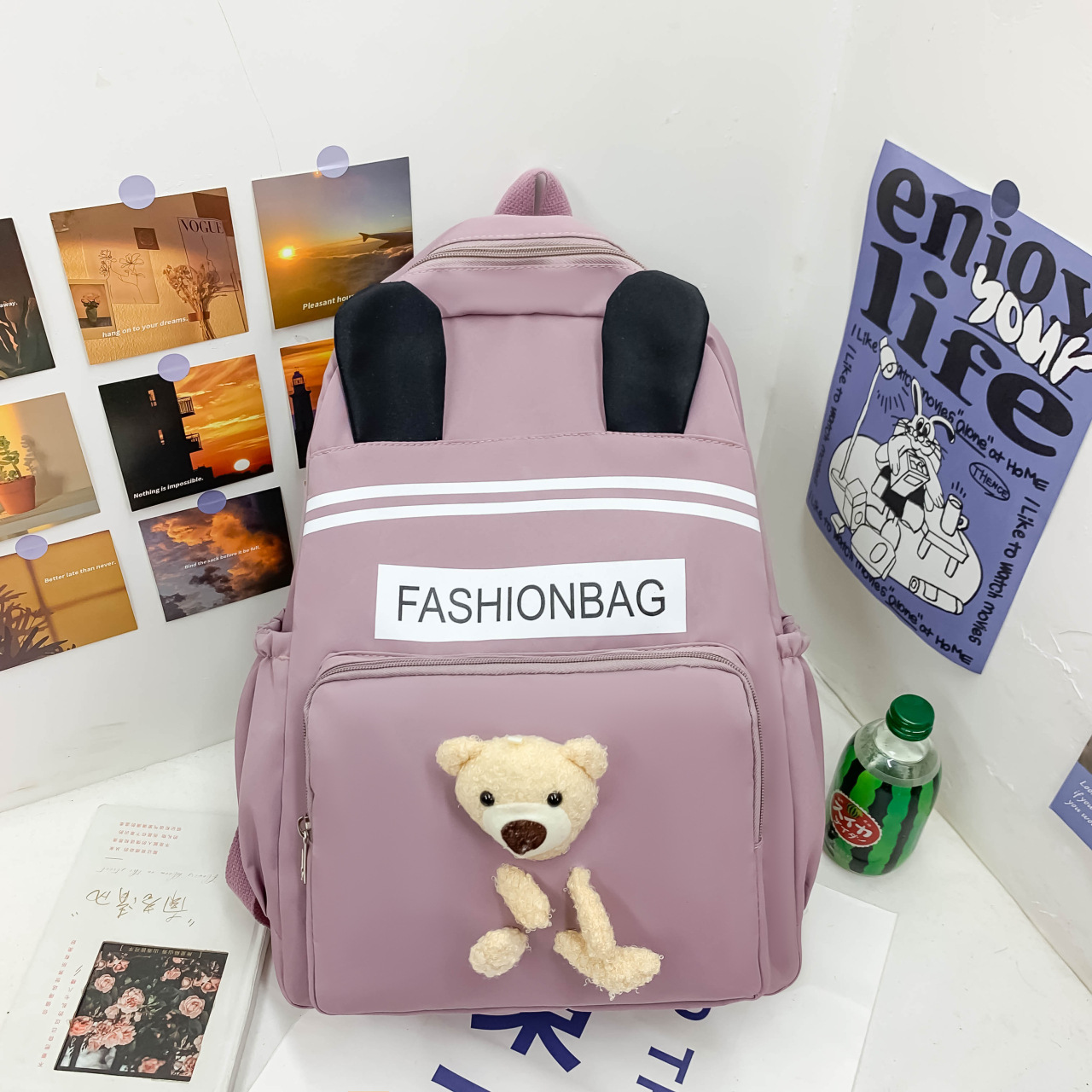 2023 New Girls Schoolbag Popular Middle School Students School Bag Large Capacity Campus Leisure Simple Backpack