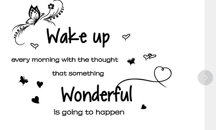 wake up爱心蝴蝶英文诗可移除墙贴卧室书房背景批发墙贴纸ph1325