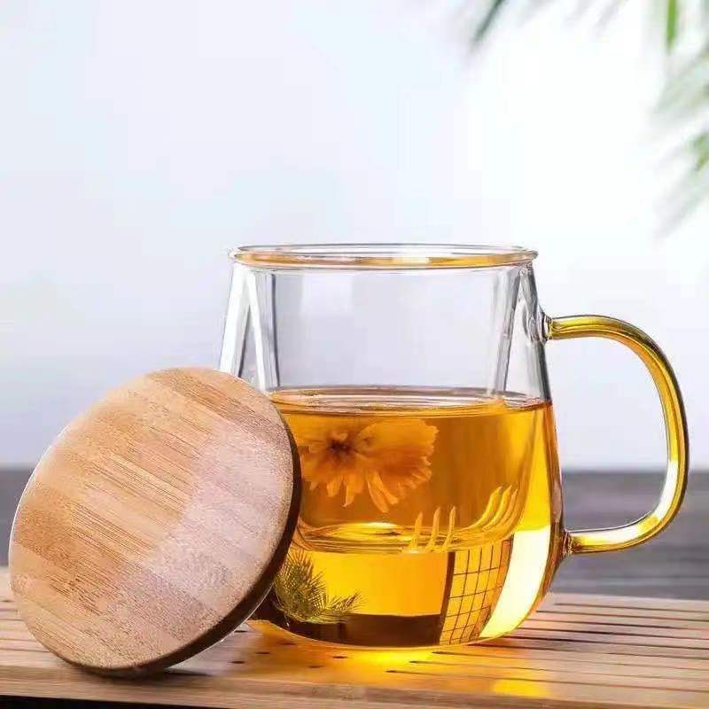高硼硅耐热玻璃杯茶杯茶道杯泡茶杯茶水分离过滤杯子办公杯喝茶杯