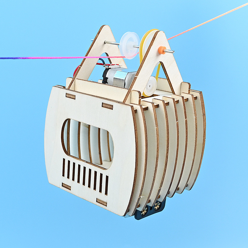 观光缆车儿童木制手工diy拼装科技小制作趣味steam教育科学小实验