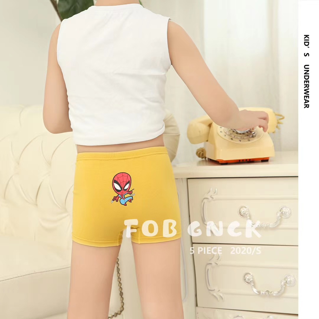 男童莫代尔四角内裤男孩子平角底裤小朋友小短裤头漫威裤衩蜘蛛侠