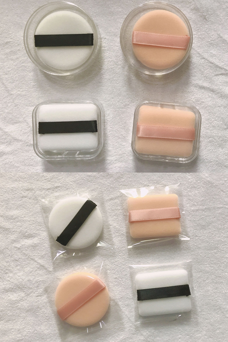 工厂直销植绒蜜粉扑高品质压缩高密度植绒现货加工定制散粉粉扑