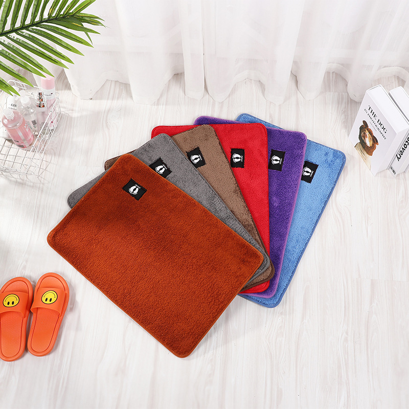 new korean foot mat solid color breathable simple floor mat absorbent baby bedroom bedside mat stain-resistant wholesale