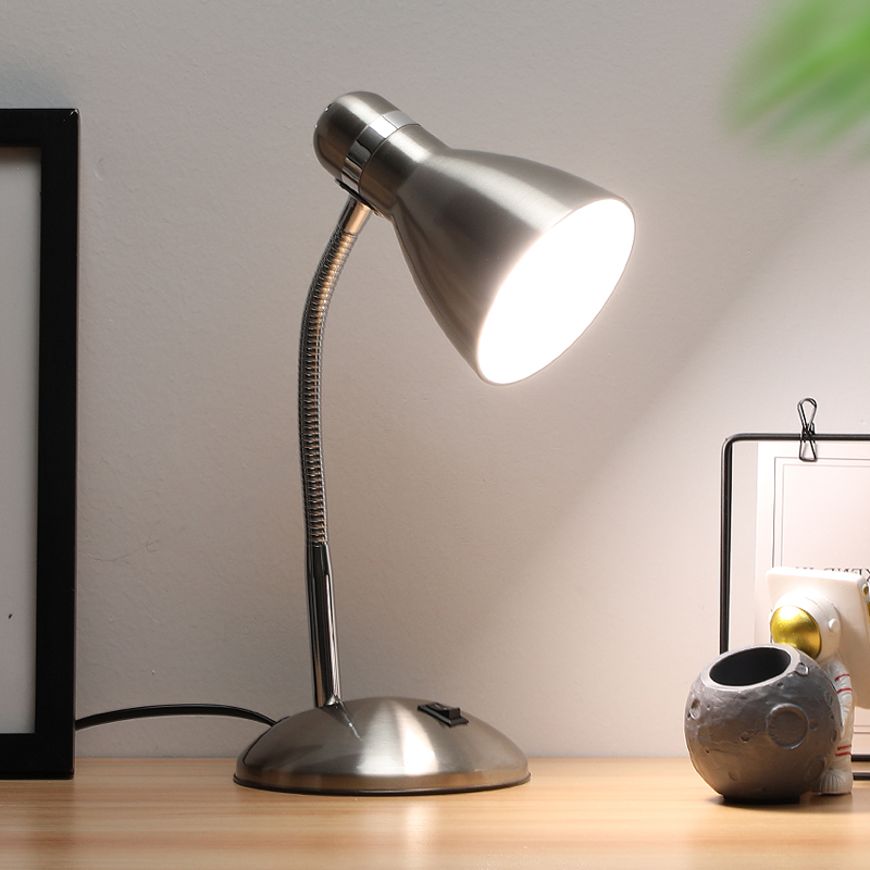 9w护眼led台灯学习书桌 宿舍插电学生儿童台式金属简约办公阅读调