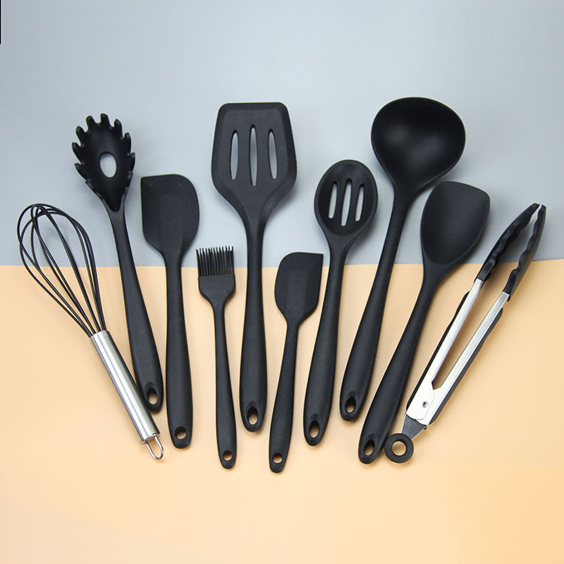 Factory in Stock All-Inclusive Silicone Kitchenware Set 10-Piece Non-Stick Pan Silicone Kitchenware Set Cooking Ladel Tools