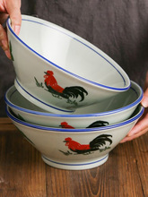 陶瓷大号面碗家用汤碗鸡公复古风餐具中式怀旧商用面馆菜碗斗笠碗