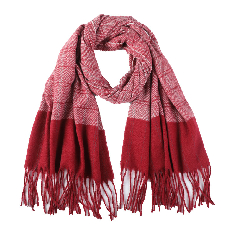 New Style Cashmere-like Bristle British Plaid Scarf Shawl Scarf Yarn-Dyed European and American Popular Manufacturers Sales