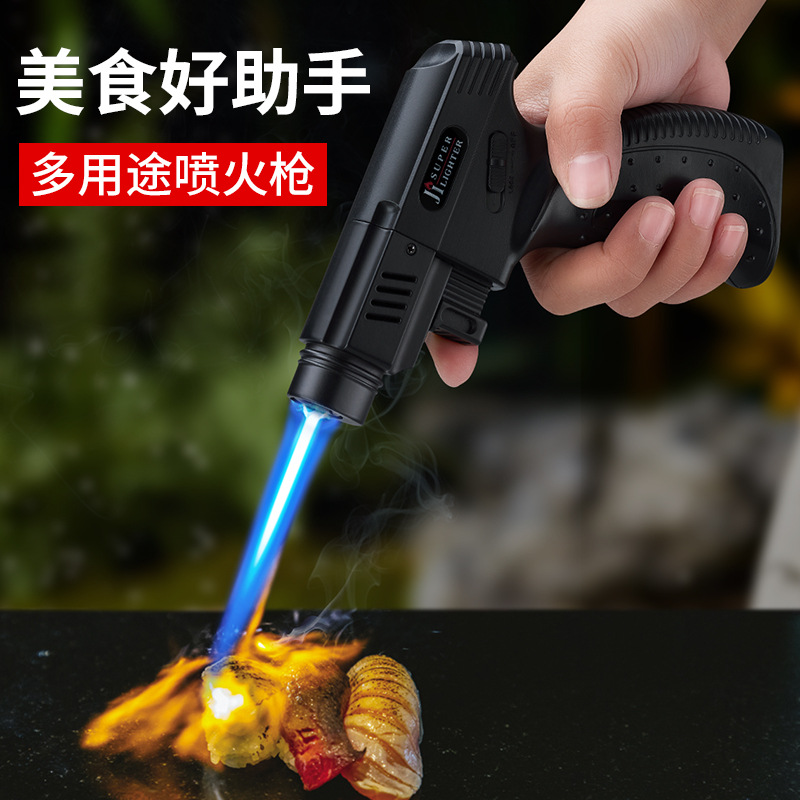 Household Multi-Functional Blue Flame Flame Gun Outdoor Barbecue Camping Windproof Igniter Pig Hair Burning Artifact Flame Gun