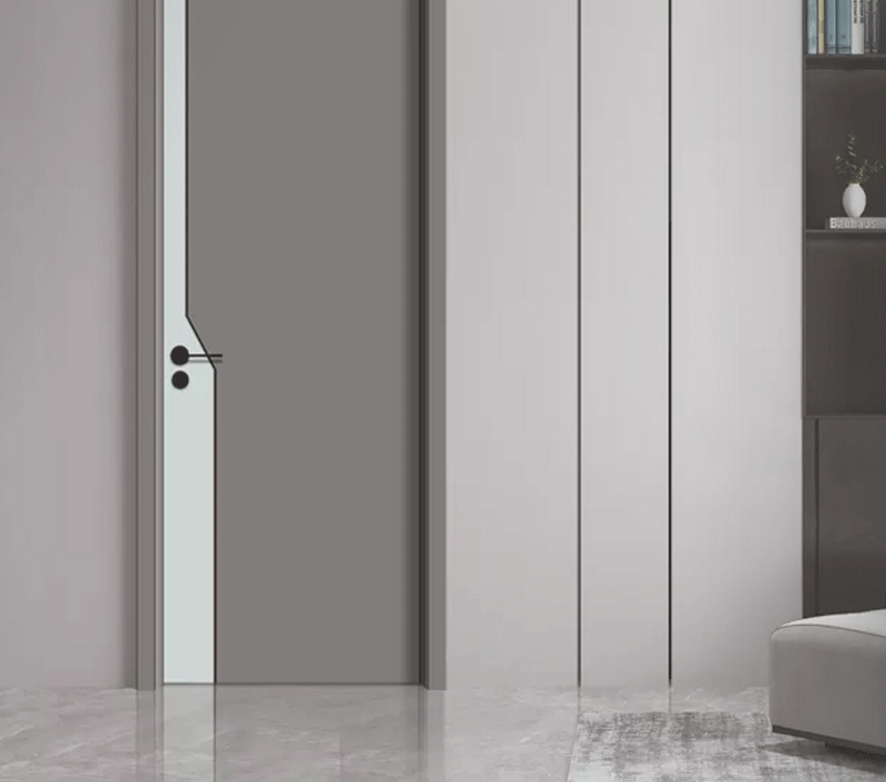 轻奢现代简约莫兰迪拼色卧室门室内灰色平开门实木橡木门厂家家装