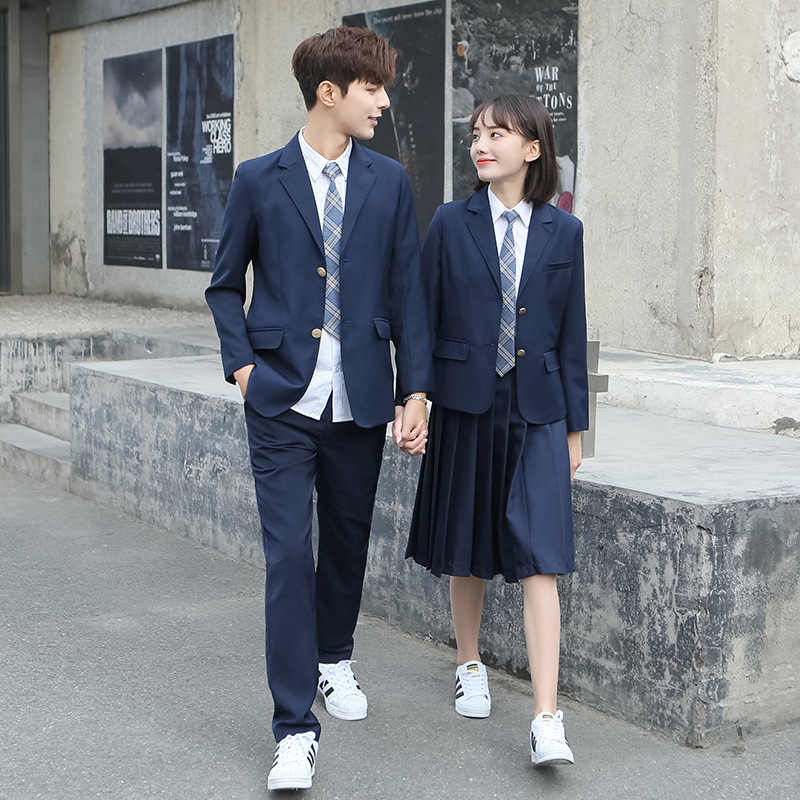 班服秋季套装中学生西装外套英伦学院风高中生韩版运动会毕业校服