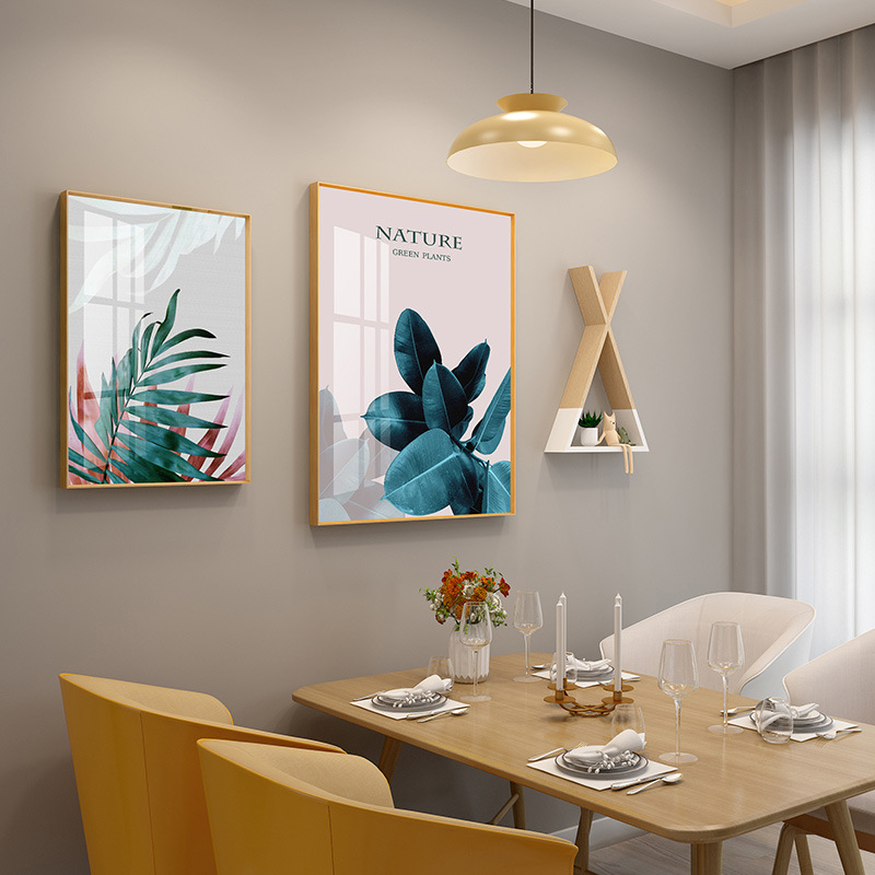 北欧风餐厅墙面装饰画现代简约背景墙画饭厅轻奢墙壁画挂画免打孔